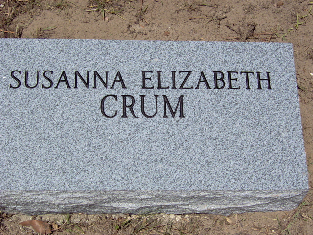 Headstone for Crum, Susanna Elizabeth